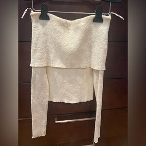 Cream Off-Shoulder Sweater